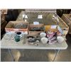 Image 1 : 3 TRAYS OF VINTAGE KITCHEN ITEMS, EXPO 86 GLASSES, EASTERN BOWLS AND SPOONS ETC