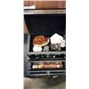 Image 2 : JEWELRY BOX WITH, QUARTZ STONES, PENNIES AND MORE