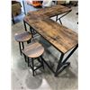 Image 2 : MODERN CORNER DESK 51" X 51" X 18.25" WITH 4 STOOLS