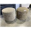 Image 1 : PAIR OF WOLLY BULLY SEAFOAM OTTOMANS