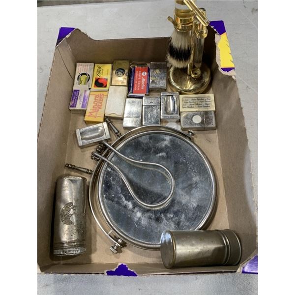 TRAY OF VINTAGE SHAVING ITEMS