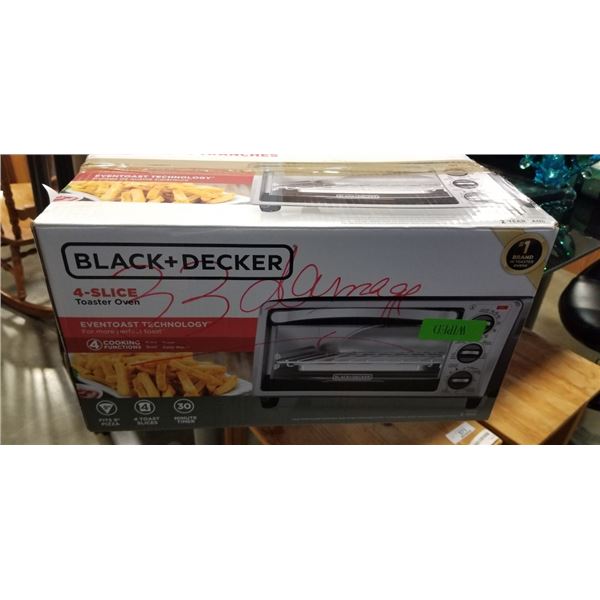AS NEW BLACK& DECKER FOUR SLICE TOASTER OVEN TESTED AND WORKING