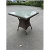 Image 1 : NEW RATANA 42 X 42 OUTDOOR BAR HEIGHT PATIO TABLE WITH TEMPERED GLASS TOP RETAIL $699 USD 2 BOX LOT