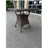 Image 2 : NEW RATANA 42 X 42 OUTDOOR BAR HEIGHT PATIO TABLE WITH TEMPERED GLASS TOP RETAIL $699 USD 2 BOX LOT