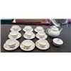 Image 1 : RICHARD GINON CHINA SET WITH 9 CUPS AND SAUCERS, TEAPOT AND LIDDED DISH
