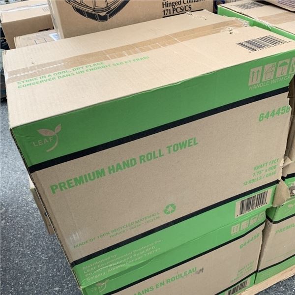 CASE OF PREMIUM PAPER TOWEL ROLLS 12 ROLLS OF 600'