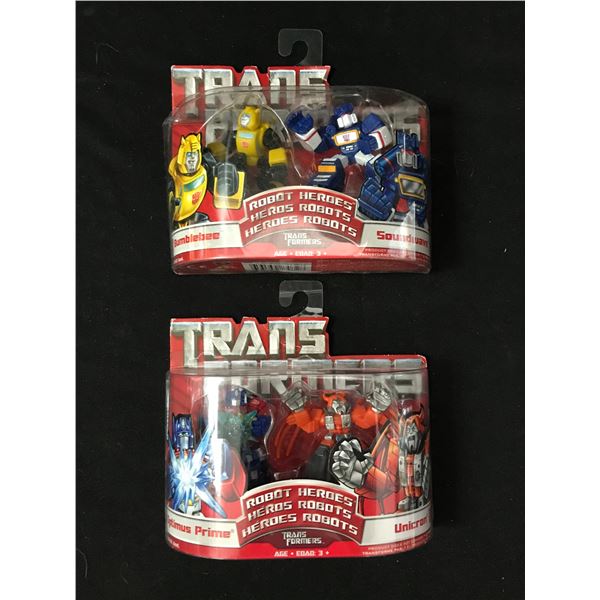 LOT OF 2 TRANSFORMERS ROBOT HEROES  ACTION FIGURES - NEW IN PACKS