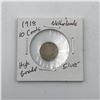 Image 1 : 1918 10 CENTS NETHERLANDS HIGH GRADE SILVER