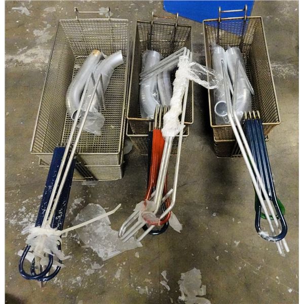 Qty 6 Deep Fryer Baskets & Misc Hardware