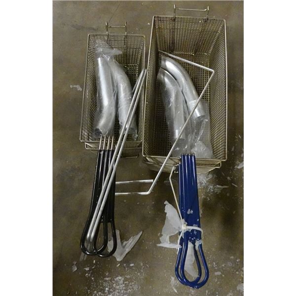 Qty 4 Deep Fryer Baskets & Misc Hardware