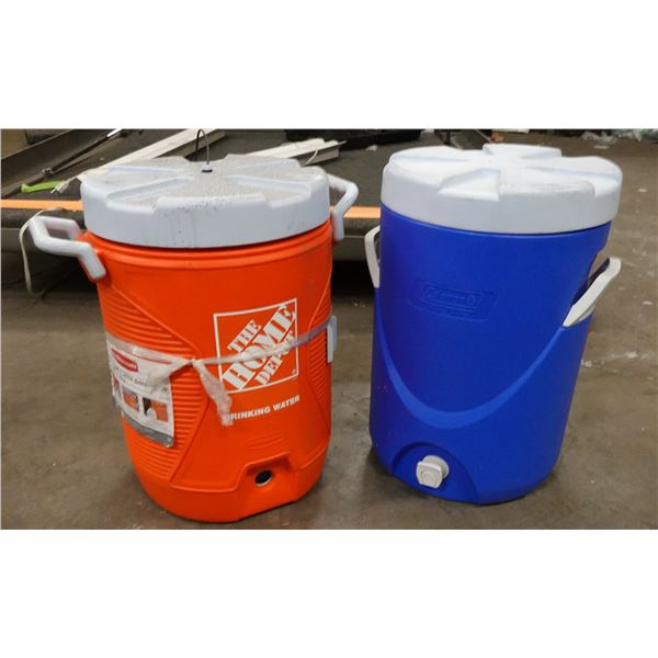 Qty 2 Beverage Cooler Dispensers: Rubbermaid & Coleman