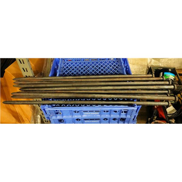 Qty 10 Heavy Duty Metal Tent Stakes 1" Dia, 42"L
