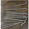 Image 1 : Qty 10 Heavy Duty Metal Tent Hook Stakes 0.75" Dia, 24"L