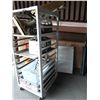 Image 3 : Metal Rolling Pan Rack & Contents: Pans, Fry Baskets, Bowls, etc 24" x 26" x 60"H