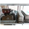 Image 2 : Rolling Metal 3-Tier Shelf 36" x 26" x 68"H & Contents: Food Serving Containers, Some Lids, Strainer