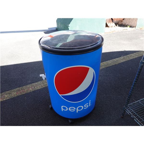 Pepsi Rolling Ice Barrel Beverage Cooler 24" Dia, 35"H