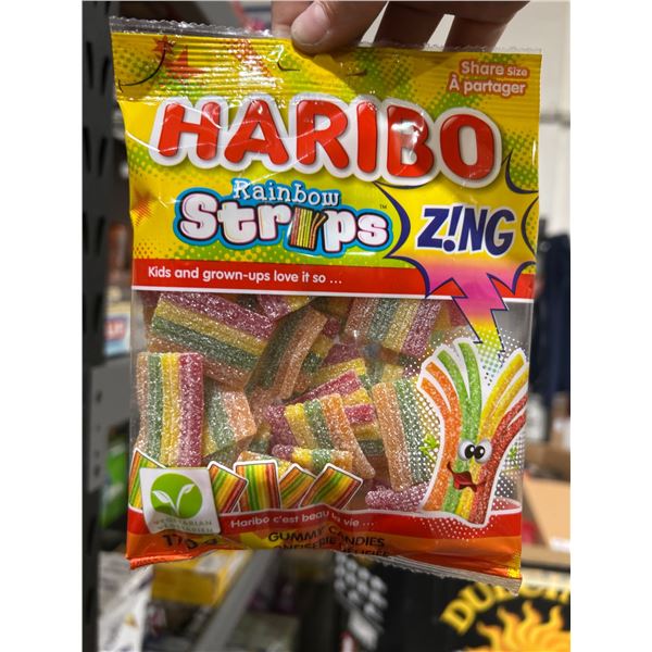 Haribo Rainbow Strips Z!ng Gummy Candy â€“ 12 Packs of 175g Each