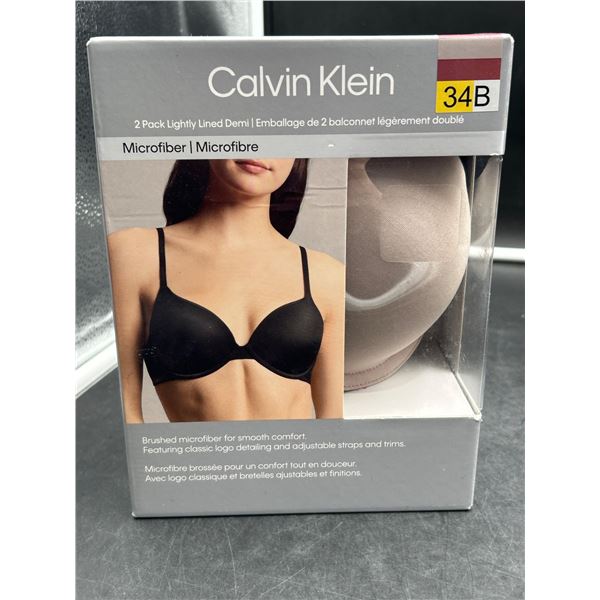 Calvin Klein 2 Pack Lightly Lined Demi, Size 34B, Microfiber