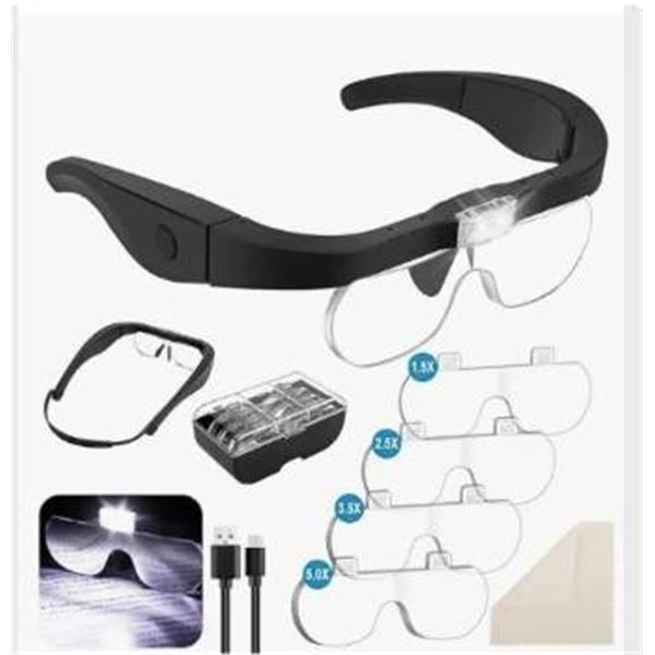 Rechargeable Power Indicator Eyeglass Magnifier With Various Magnifications