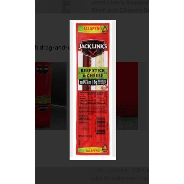 Jack Linkâ€™s Sasquatch Size JalapenoÂ  Beef and Cheese 12 x 69 g