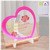 Image 1 : Acrylic Dry Erase Board with Light, Heart Shaped Message Board Light up Dry Erase Board led Note Boa