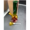 Image 2 : Glass Water Pipe with Detachable Component in Green and Yellow Finish