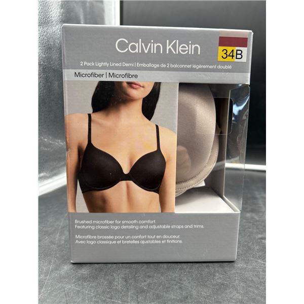 Calvin Klein 2-Pack Lightly Lined Demi Bras, 34B, Microfiber