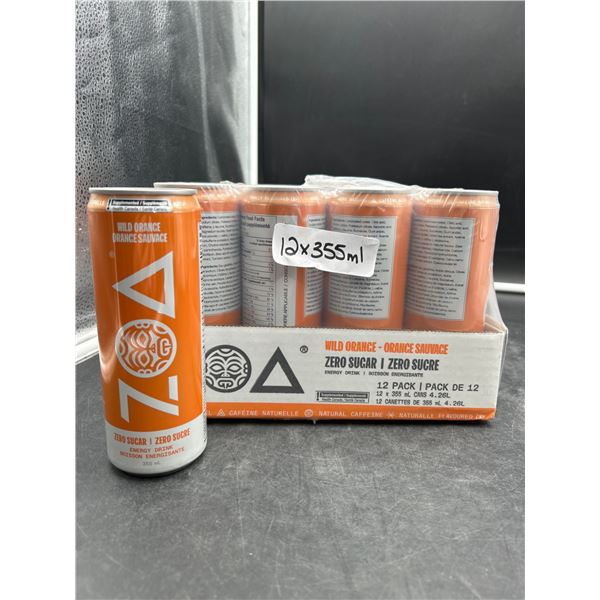 Pack of 12 355ml Cans of ZAO Wild Orange Orange Squeeze Zero Sugar Beverage