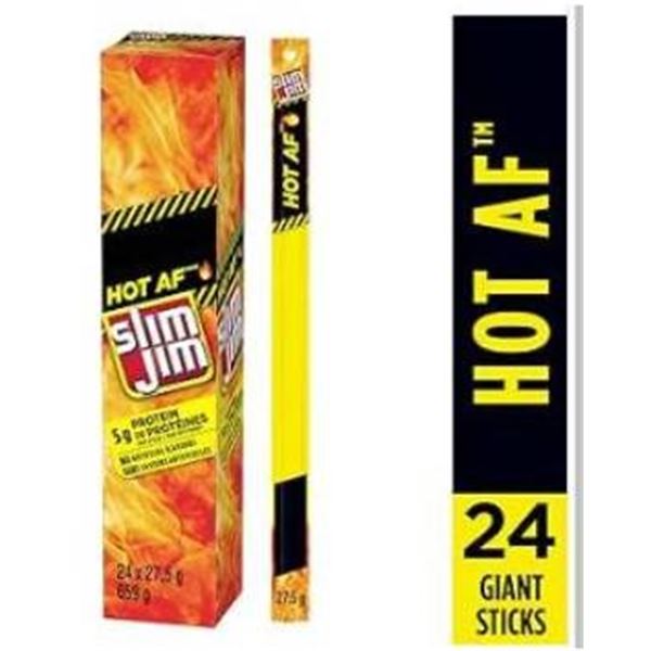 Slim Jim Hot AF Ben Fort Spicy Sausage Snack, 24 x 27.5 g, 659 g Total