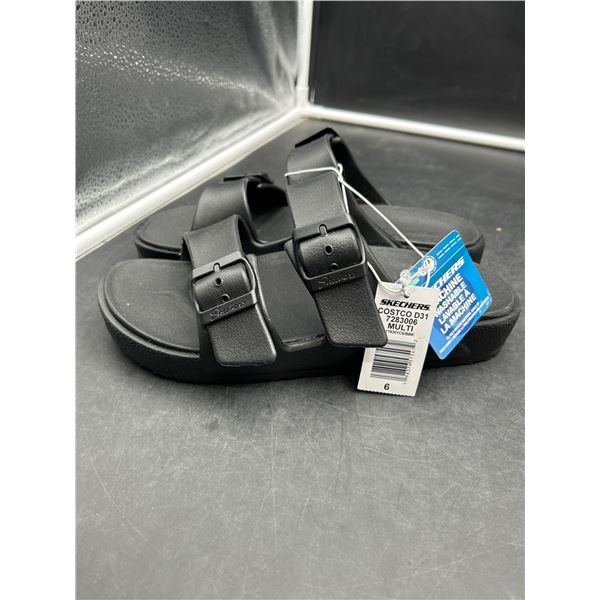 Skechers Black Sandals with Adjustable Straps, Size 8