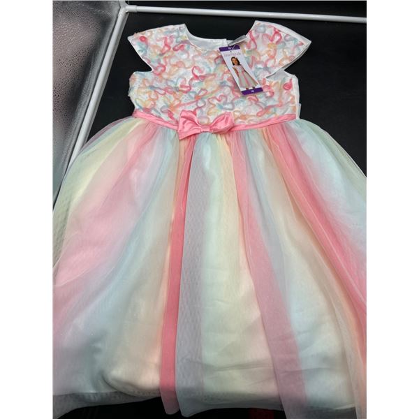 Jona Michelle Girlsâ€™ Dress with Multicolor Design, Size 10