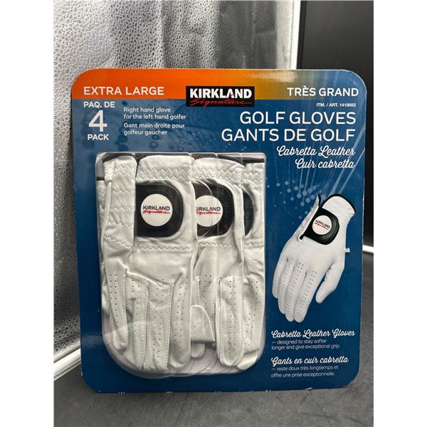 Kirkland Signature Extra Large Cabretta Leather Golf Gloves 4-Pack