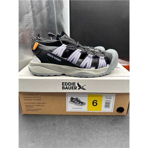 Eddie Bauer Ladies Sports Sandals, Size 6, Black/Gray