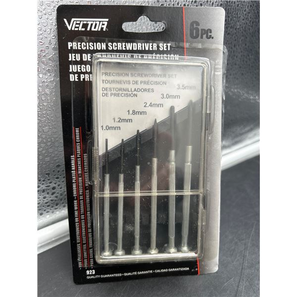 Vector 6-Piece Precision Screwdriver Set with Sizes 1.0mm to 3.5mm