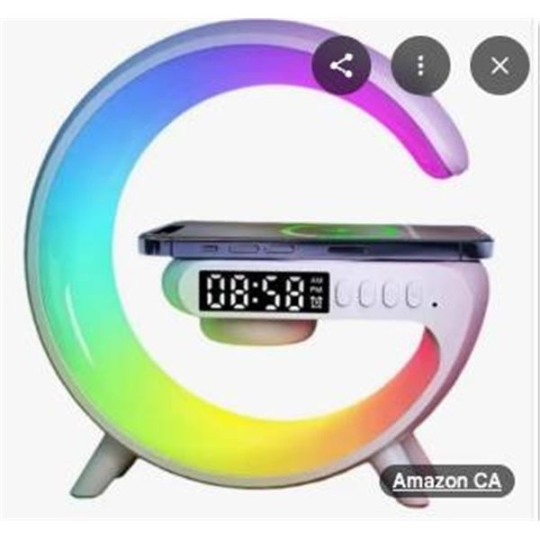 Smart Light Sound Machine with Alarm Clock and Wireless Charging