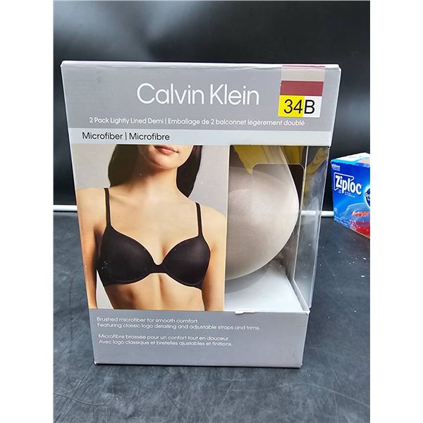 Calvin Klein 34B 2 Pack Lightly Lined Demi Bras in Microfiber