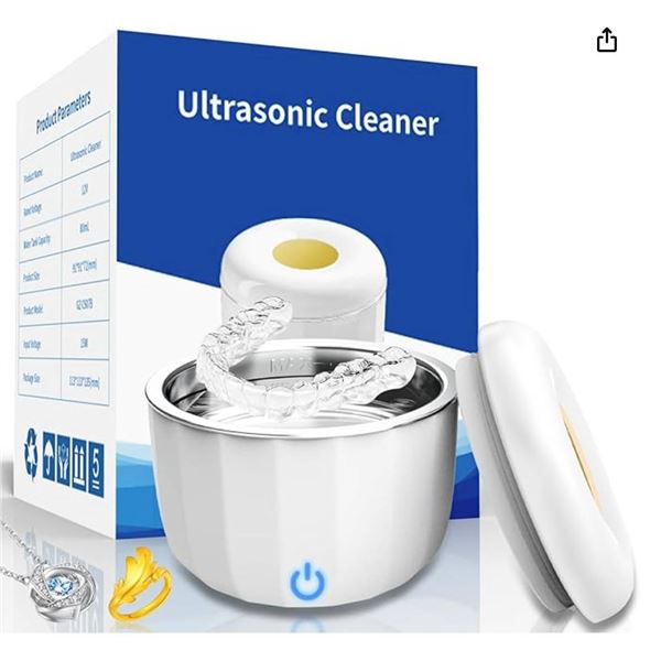 Portable Ultrasonic Retainer Cleaner,Dental Cleaning Machine for Aligner, Whitening Trays, Night Den