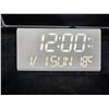 Image 1 : Digital LED Clock With Dual USB Charging Ports and Calendar Display â€“ White