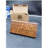 Image 1 : Digital Wooden LED Alarm Clock with USB Charging Ports