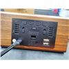 Image 2 : Digital Wooden LED Alarm Clock with USB Charging Ports