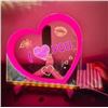 Image 1 : LED Note Board with Colors, Light-Up Acrylic Message Dry Erase Board with Adjustable Stand and 7 Pen