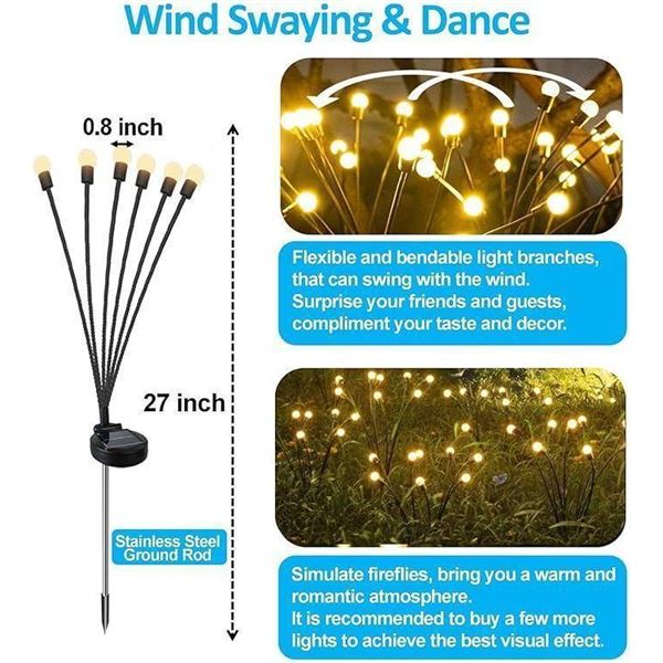 8-Count Solar Outdoor Lights With Stainless Steel Ground Rods