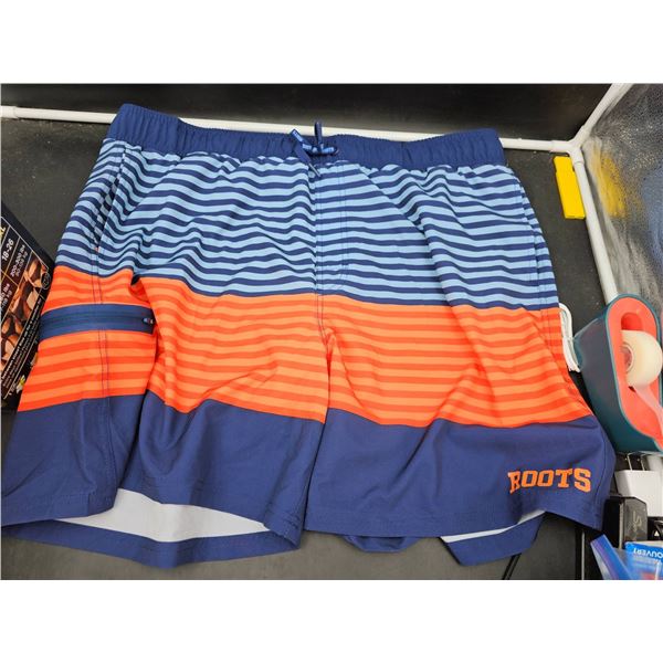 Roots Striped Swim Shorts, XXL/TTG, Blue and Orange