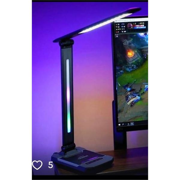 Simplecom EL910 LED Desk Lamp with Wireless Charging and RGB Features