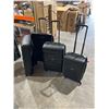 Image 2 : Set of 3Â  Black Hard-Shell Luggage with Four-Wheel 360 Rolling System