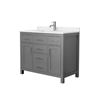 Image 1 : Wyndham Collection WC-2424-42-SGL Dark Gray Bathroom Vanity, 42Ã—21.5Ã—34 Inches
