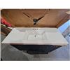 Image 1 : Dark Blue Freestanding Vanity with single Basin marble top , 4â€™ x 18.75â[x=#8364