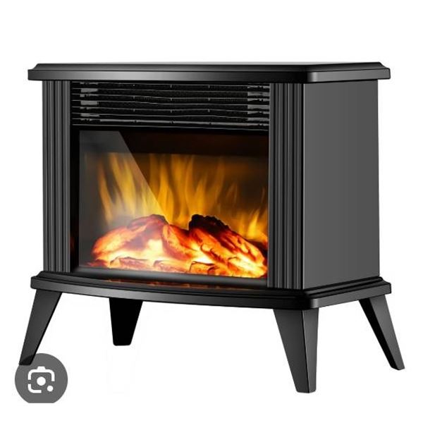 DONYER POWER 13â€³ Height Mini Electric Fireplace Tabletop Portable Heater, 1500W, Black Me