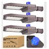 Image 1 : 150W LED Parking Lot Light, Photocell, Dusk to Dawn, 3-Pack, IP65 Certified