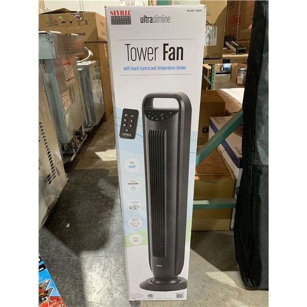 Seville Classics UltraSlimline Tower Fan With Touch Control and Temperature Sensor
